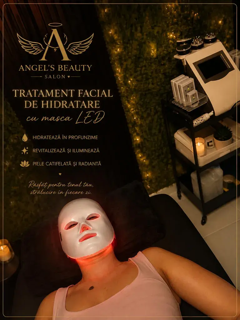 Tratament facial de hidratare cu mască LED